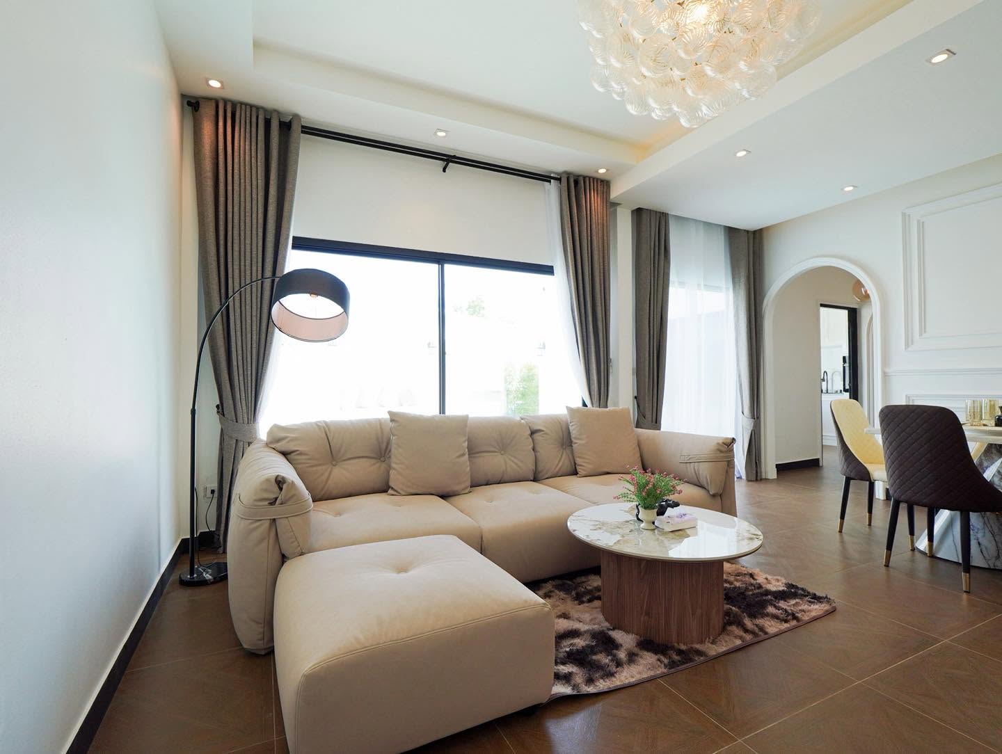 Living room of a Pattaya pool villa — real photo from our page